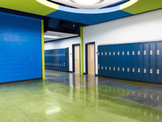 NH Epoxy Floor Installation With Logo Inlay in Hampshire